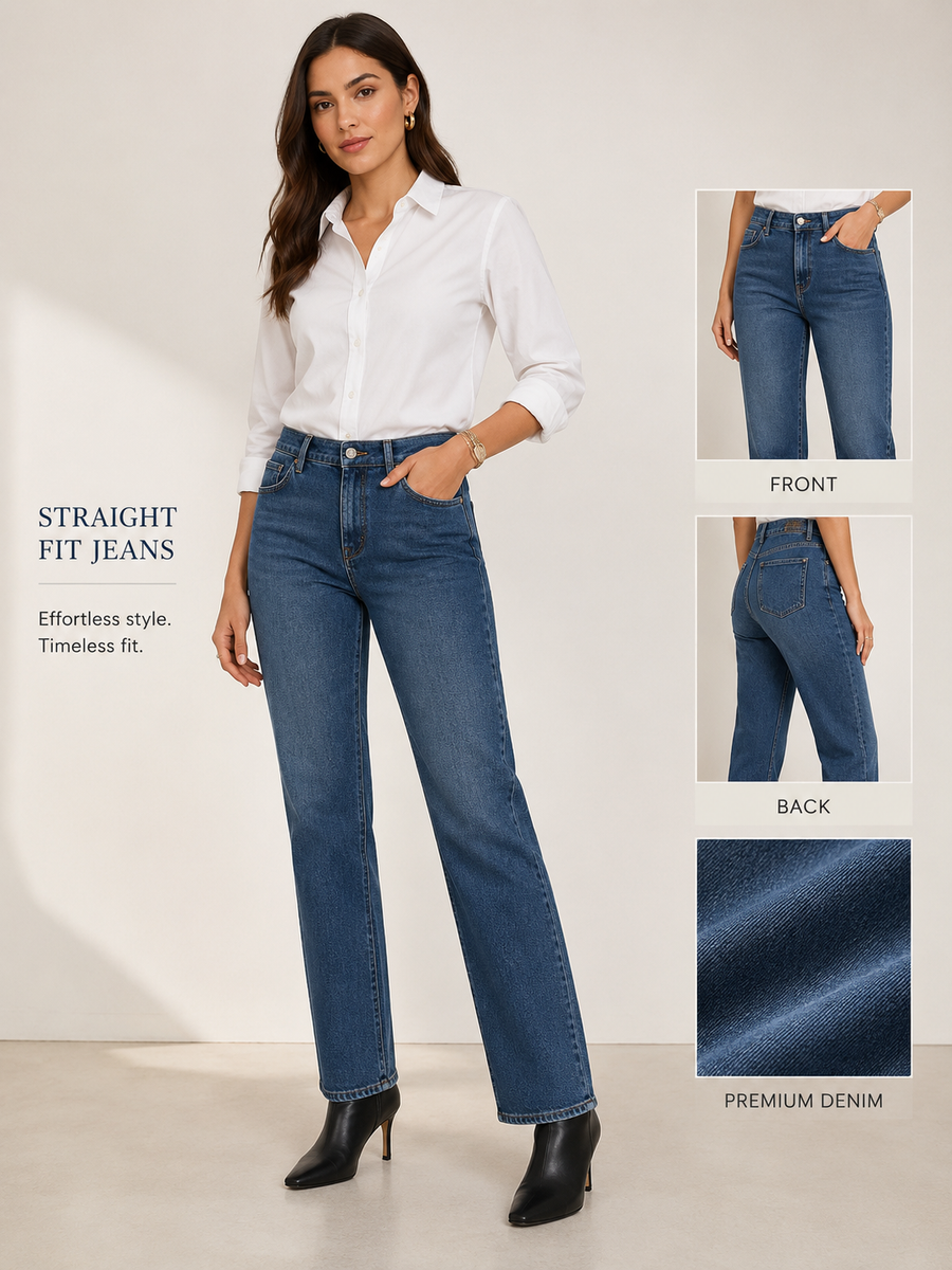 Women's Straight Fit Jeans — Effortless Style, Timeless Fit