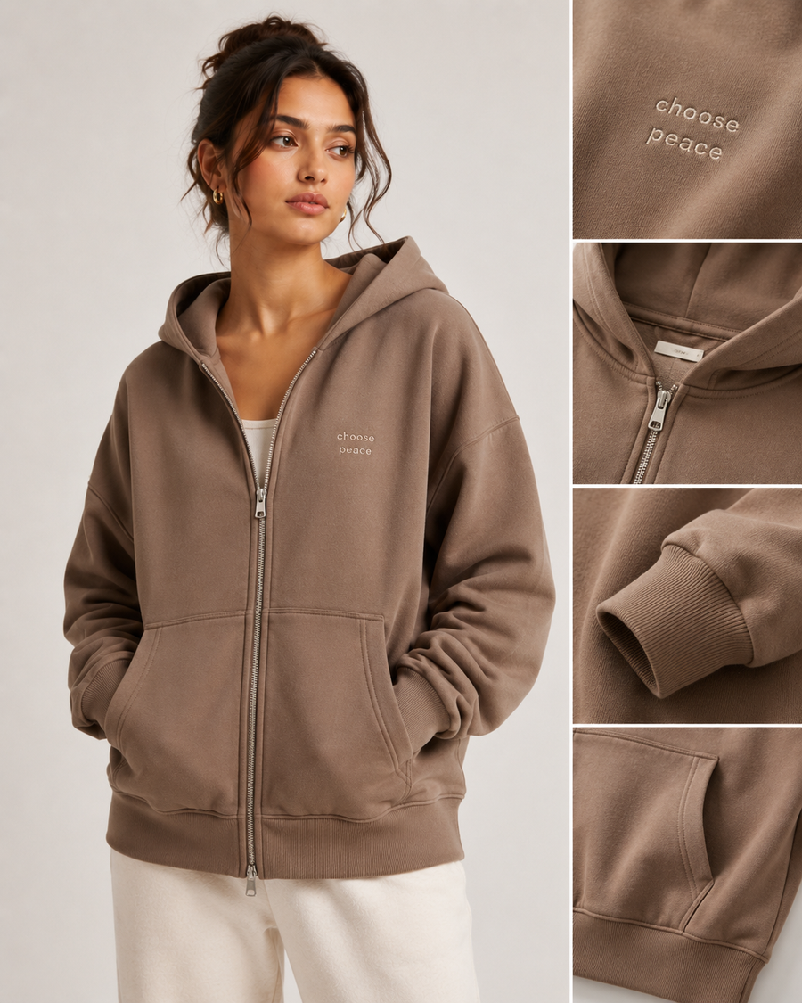 Choose Peace Zip-Through Hoodie