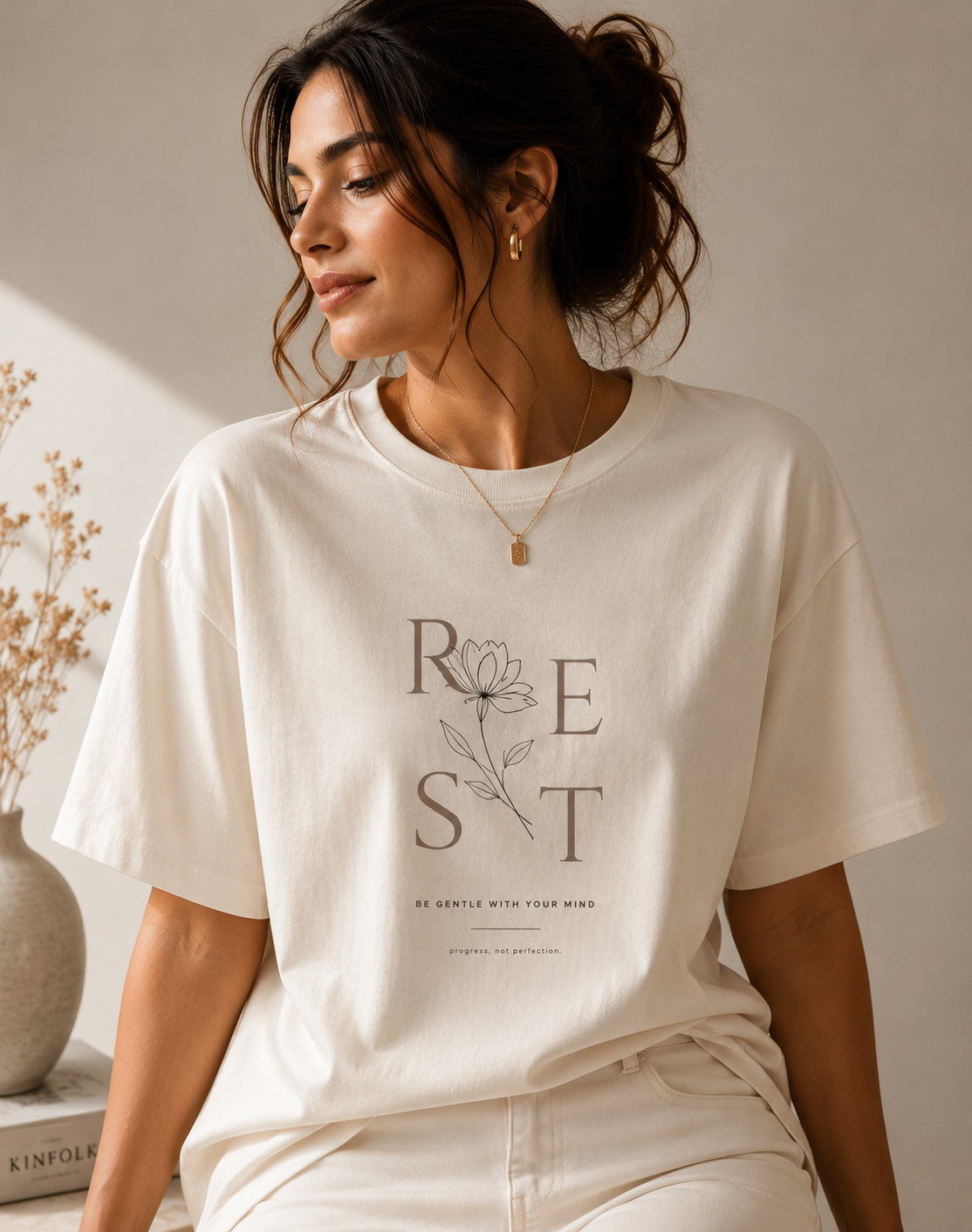 Rest Oversized Tee – Ivory