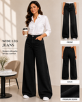 Women's Wide Leg Jeans in Black — Modern Silhouette, All-Day Comfort