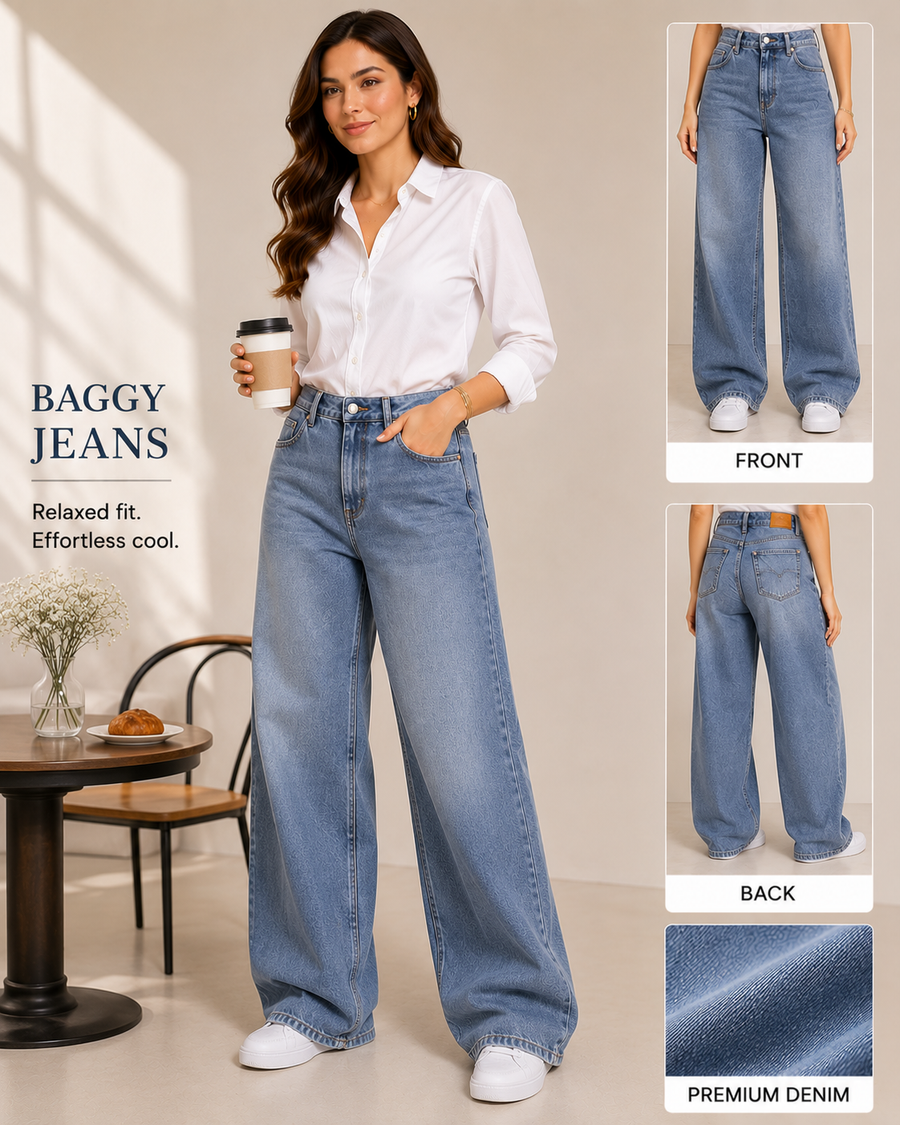 Women's Baggy Jeans — Relaxed Fit, Effortless Cool