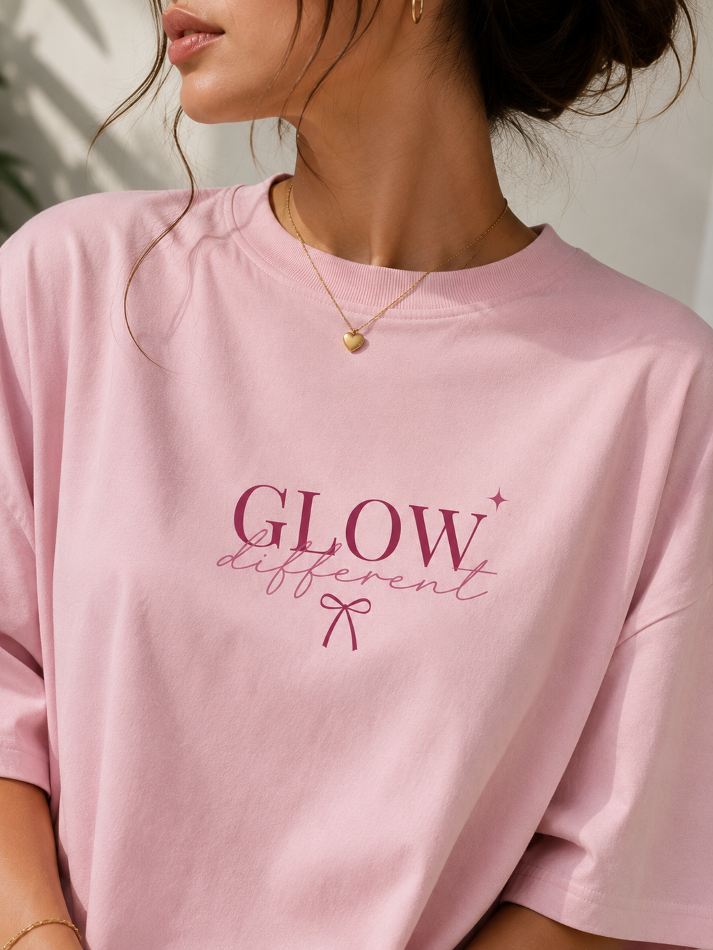 Glow Different Oversized Tee – Pink