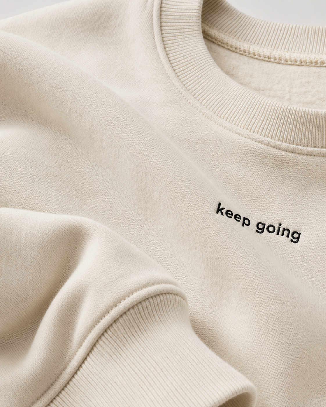 Keep Going Oversized Sweatshirt – Cream