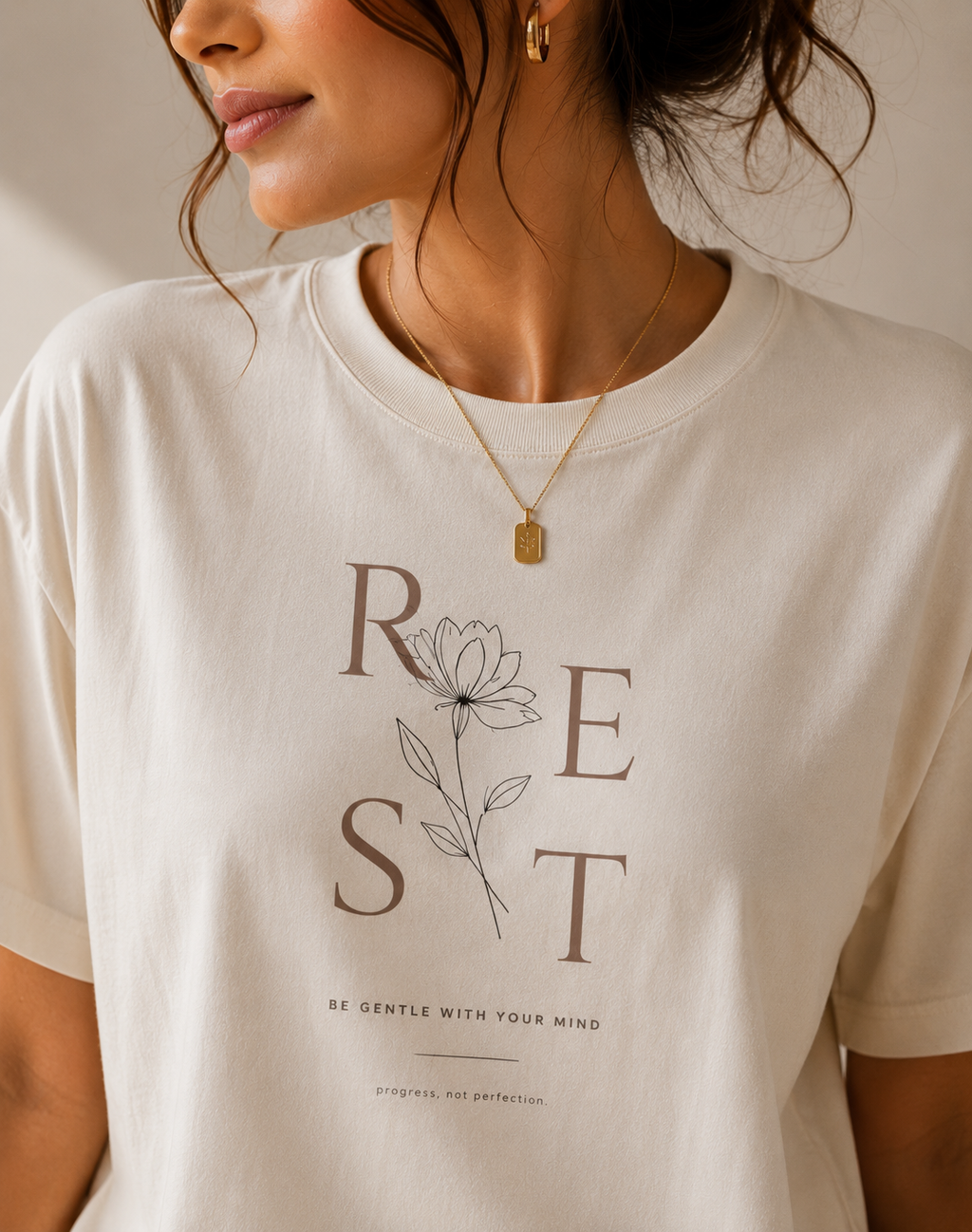 Rest Oversized Tee – Ivory