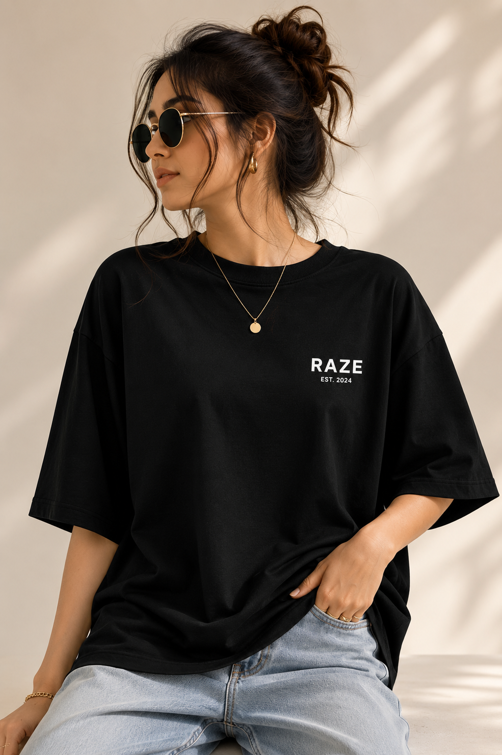 Signature Oversized T-Shirt — Est. 2024 | Black | 260 GSM Cotton