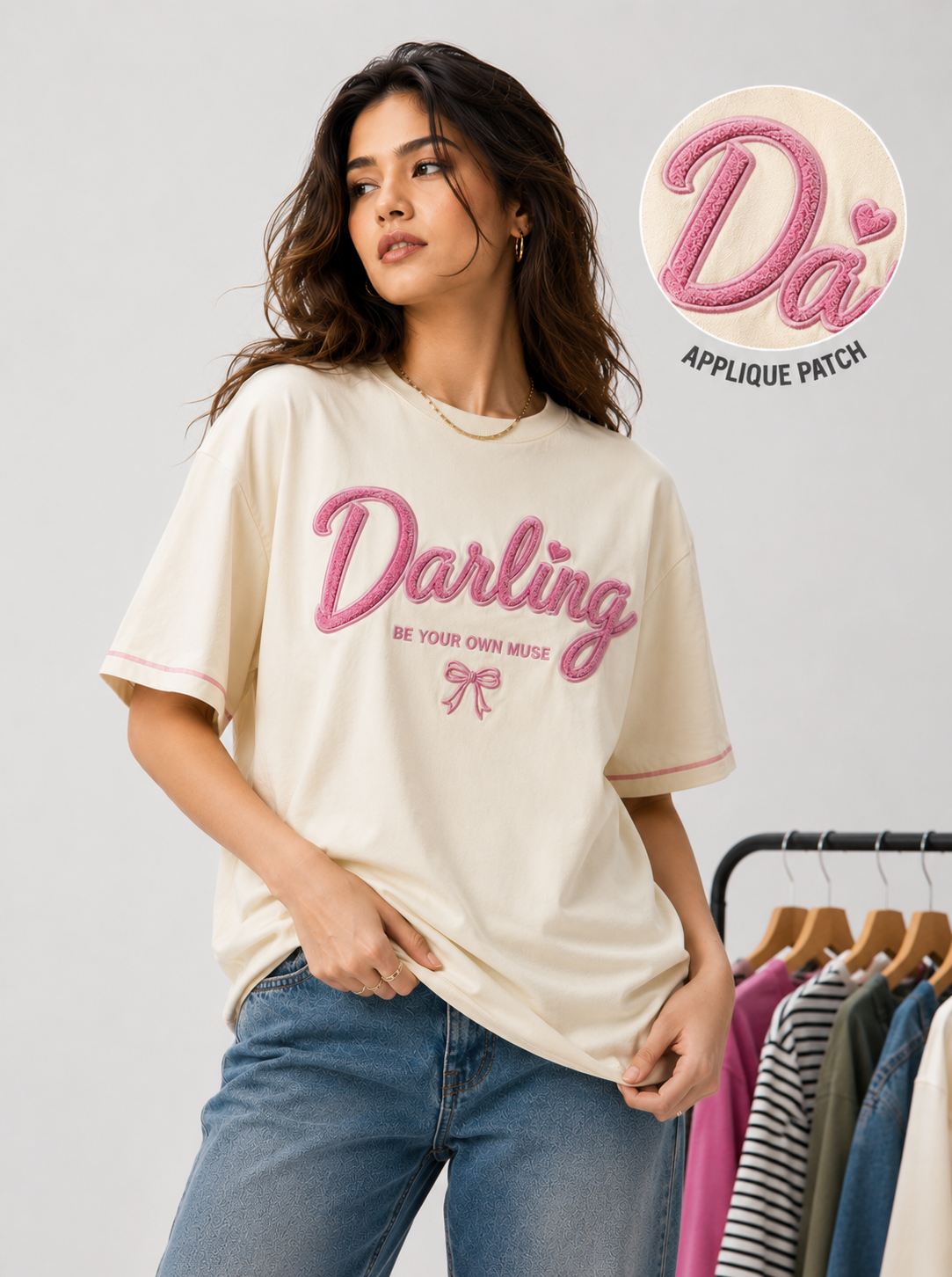 Darling Oversized Tee – Cream