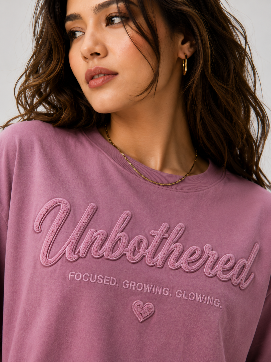 Unbothered Oversized Tee – Magenta Pink
