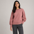 Women's premium dusty rose balloon-sleeve sweatshirt front view